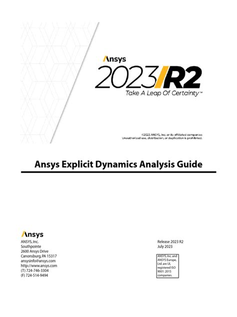 Explicit Dynamics Analysis Guide 